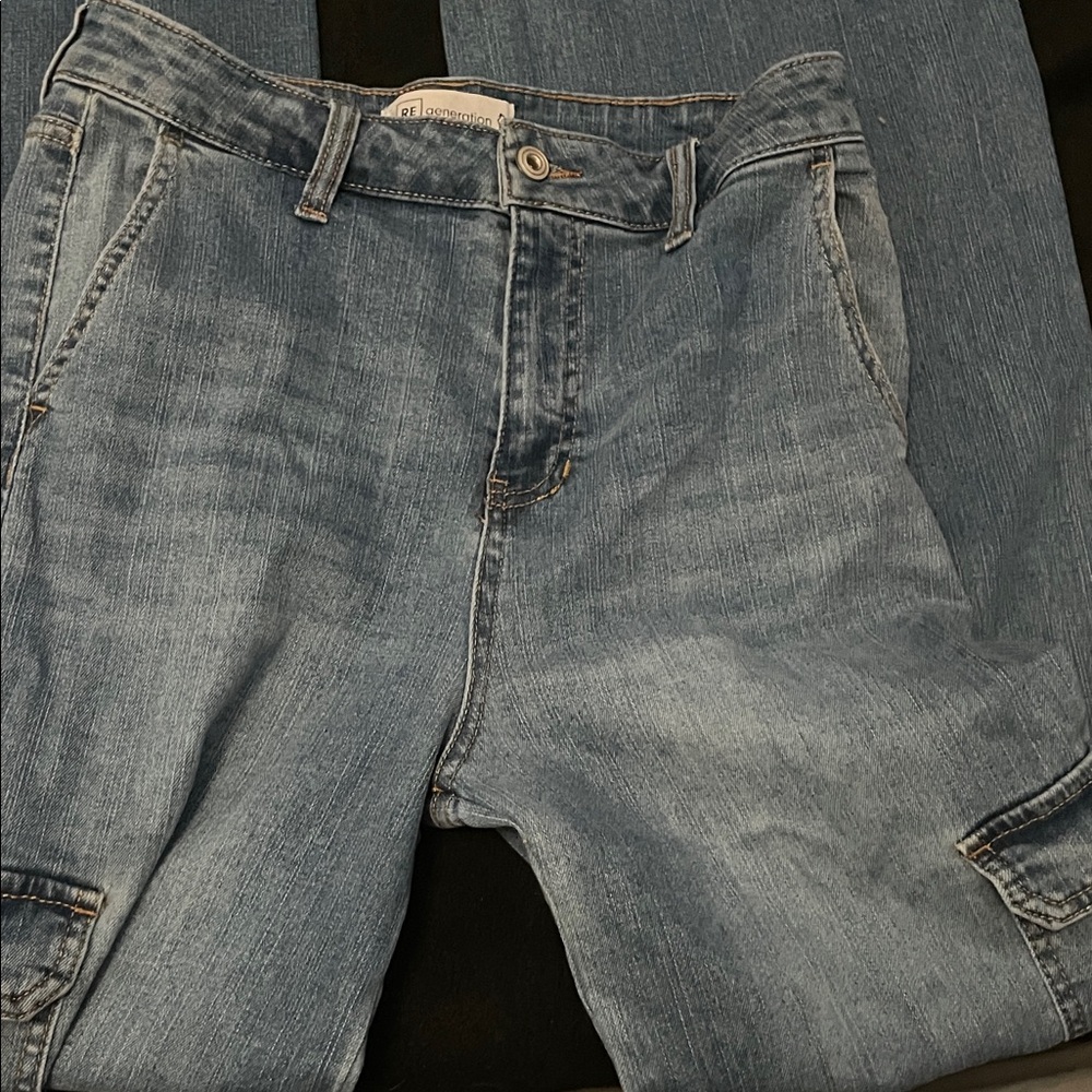 Women’s Light Blue Cargo Jeans